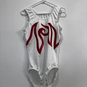 White and Pink Performance Leotard